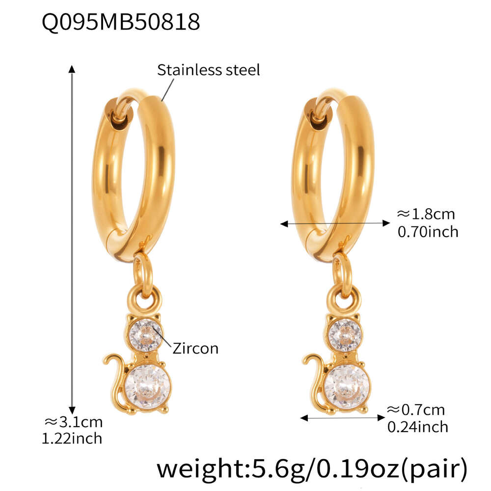 Titanium Steel Gold-plated Non-fading Niche Stud Earrings, Super Shiny Full Diamond Zirconia, Elegant And Versatile Women's Earrings