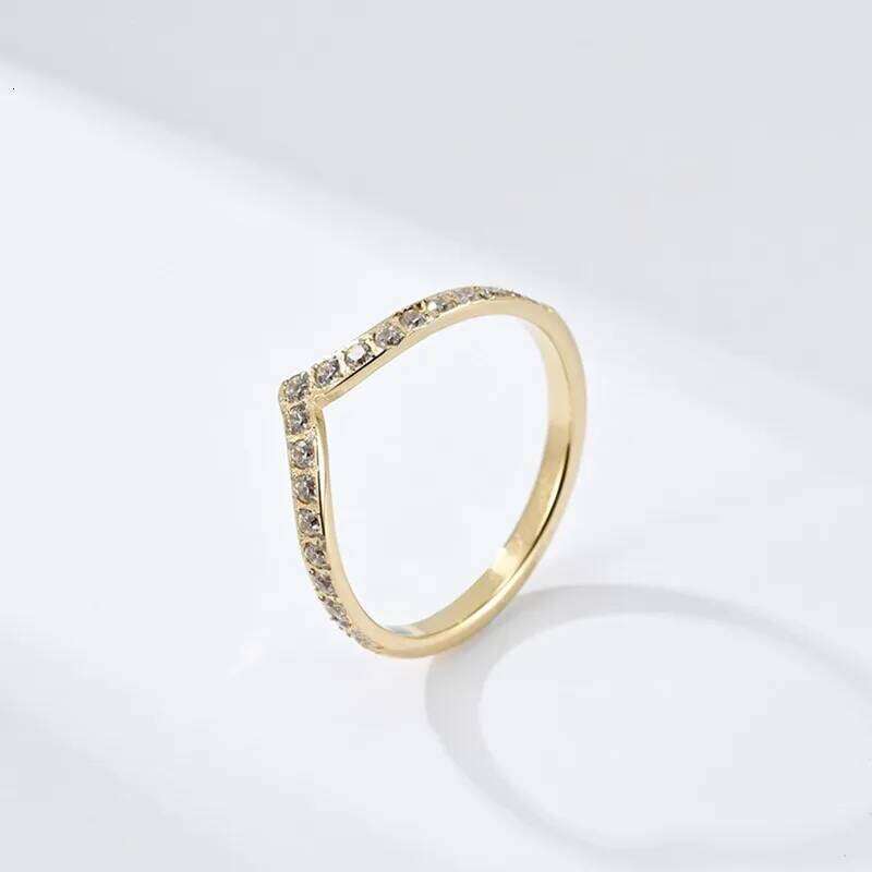 2mm Thin V Shape Pave CZ Stackable Ring Stainless Steel Wedding Band for Women Girl Size 5-10 H260312