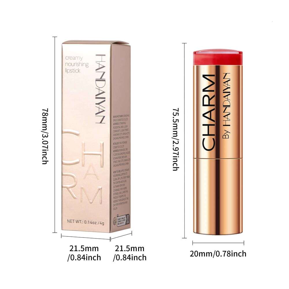 HANDAIYAN 8-Color Golden Tube Evenly Covers Lip Color Waterproof, Easy to Apply Moisturizing Lipstick W260311