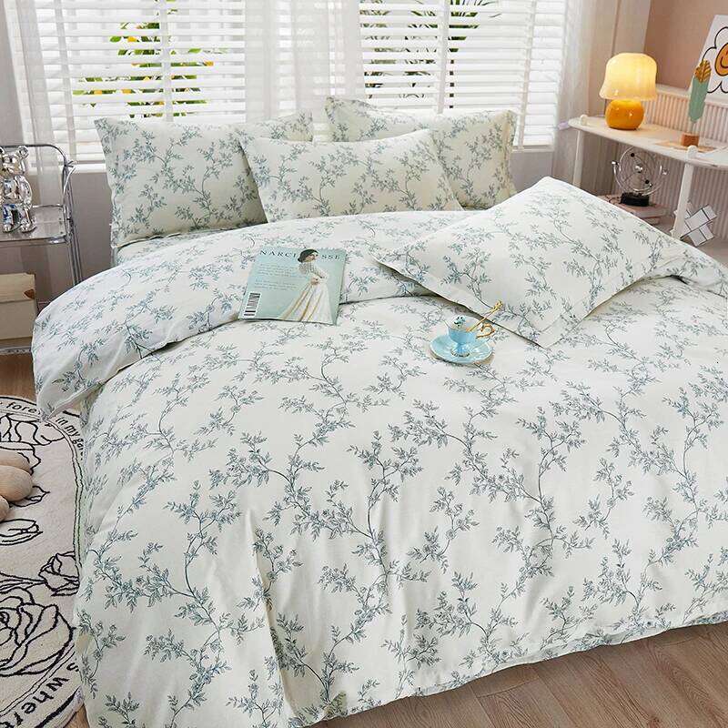 100% Cotton 3pc/Set Duvet Cover,No Filler,Floral Ins Style Skin-Friendly, Soft Comfortable Fabric,Single/Queen Size Bedding Set H260312