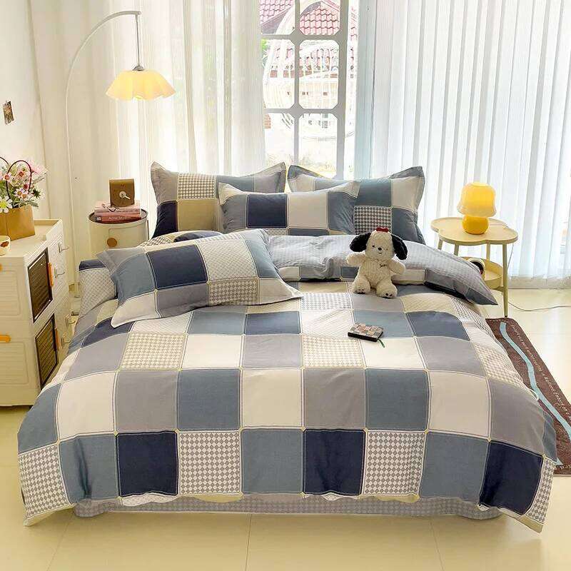 2024 Hot Japanese Style 100% Bedding Printed Four Piece Pure Cotton Bed Sheet Set Duvet Cover Queen King Size H260312