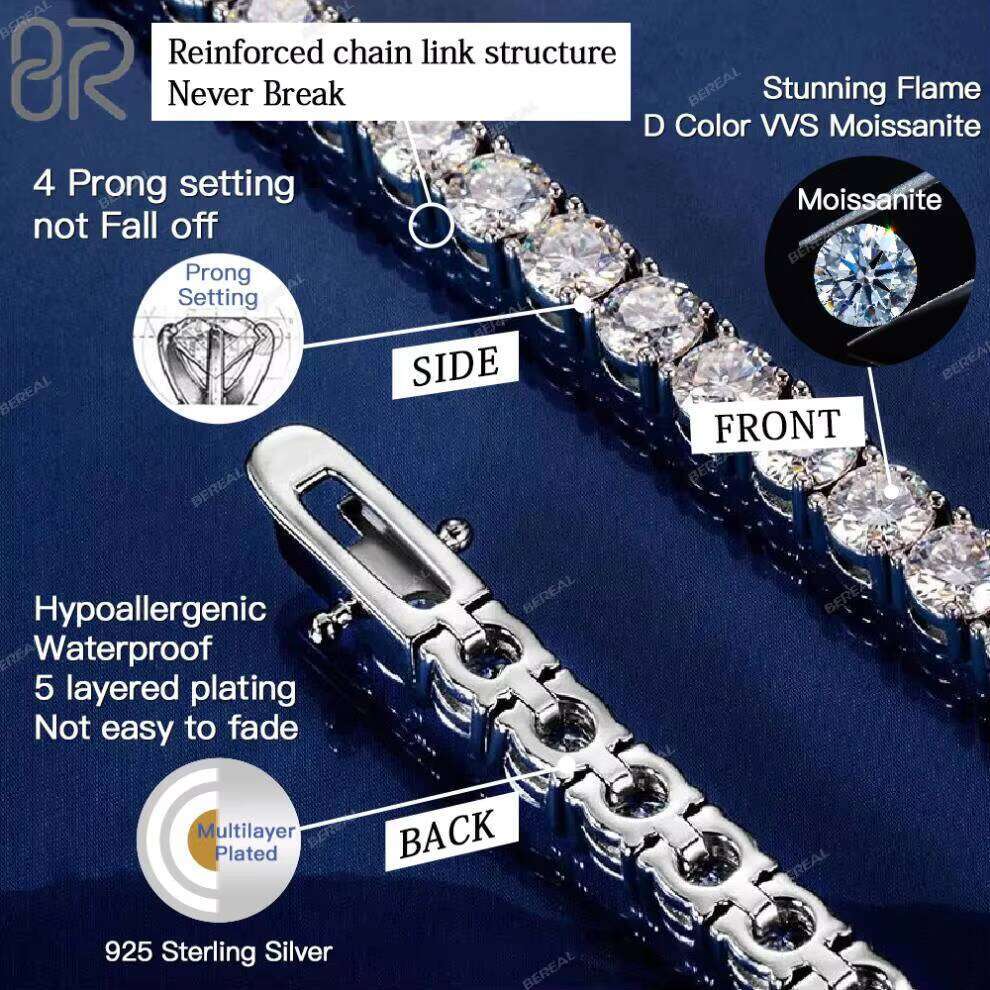 Men's Necklace 10k Silicon Stone Tennis Chain