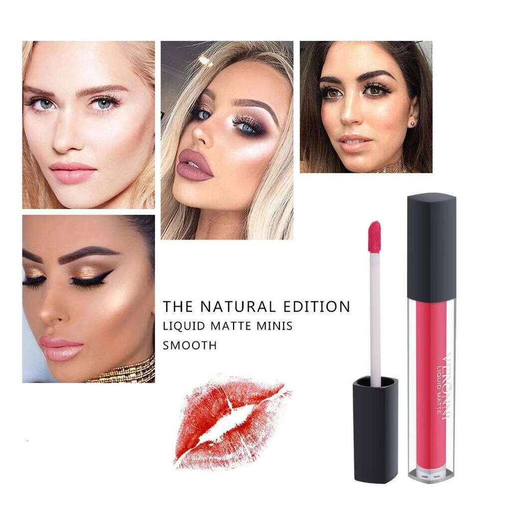 14 color square tube gloss waterproof non stick cup, 24-hour long-lasting lipstick lip gloss, sexy and tempting cosmetics W260311