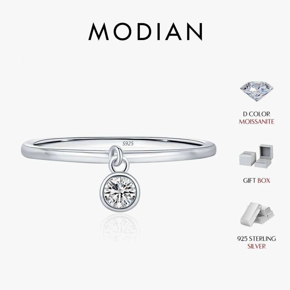 MODIAN D Color Round Moissanite Ring 925 Sterling Silver Small Charms Sparkling Finger Rings For Women Wedding Jewelry Gift H260312