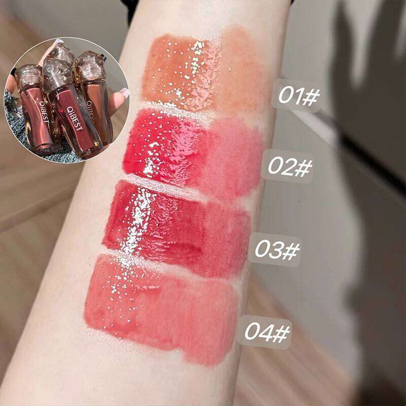 QIBEST Watery Mirror Glaze Gummy Jelly Moisturizing Gloss Female Lipstick Long Lasting Lip Tint Korean Cosmetics W260311