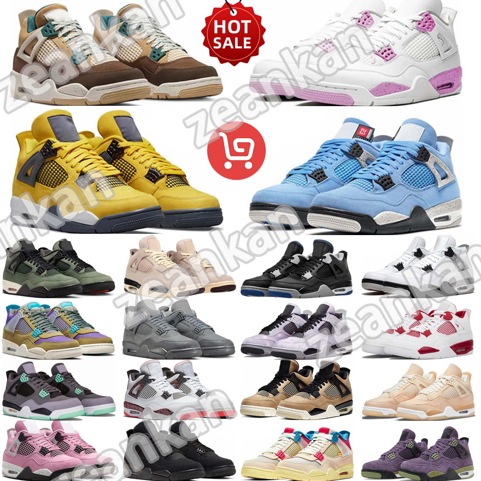 j4 Designer Basketball Shoes 4s Trainers Black Cat White Cement Cave Stone Navy Bred Reimagined Fear Undefeated Sail Metallic Gold ThunblTd#