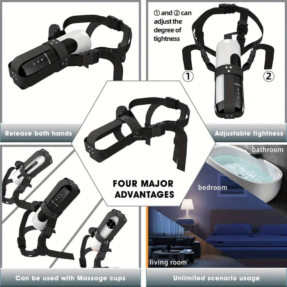 Adjustable Strap-on Automatic Masturbation Cup Wearable Harness Male Hands Free Masturbator Sex Toys for Man Z260312