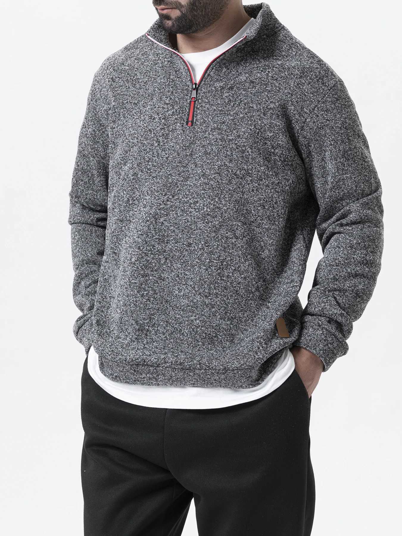 Mens Quarter Zip Up Sweaters Slim Fit Lightweight Mock Neck Pullover Casual Sweaters Half Turtleneck Knitted Outdoor Streetwear M260312