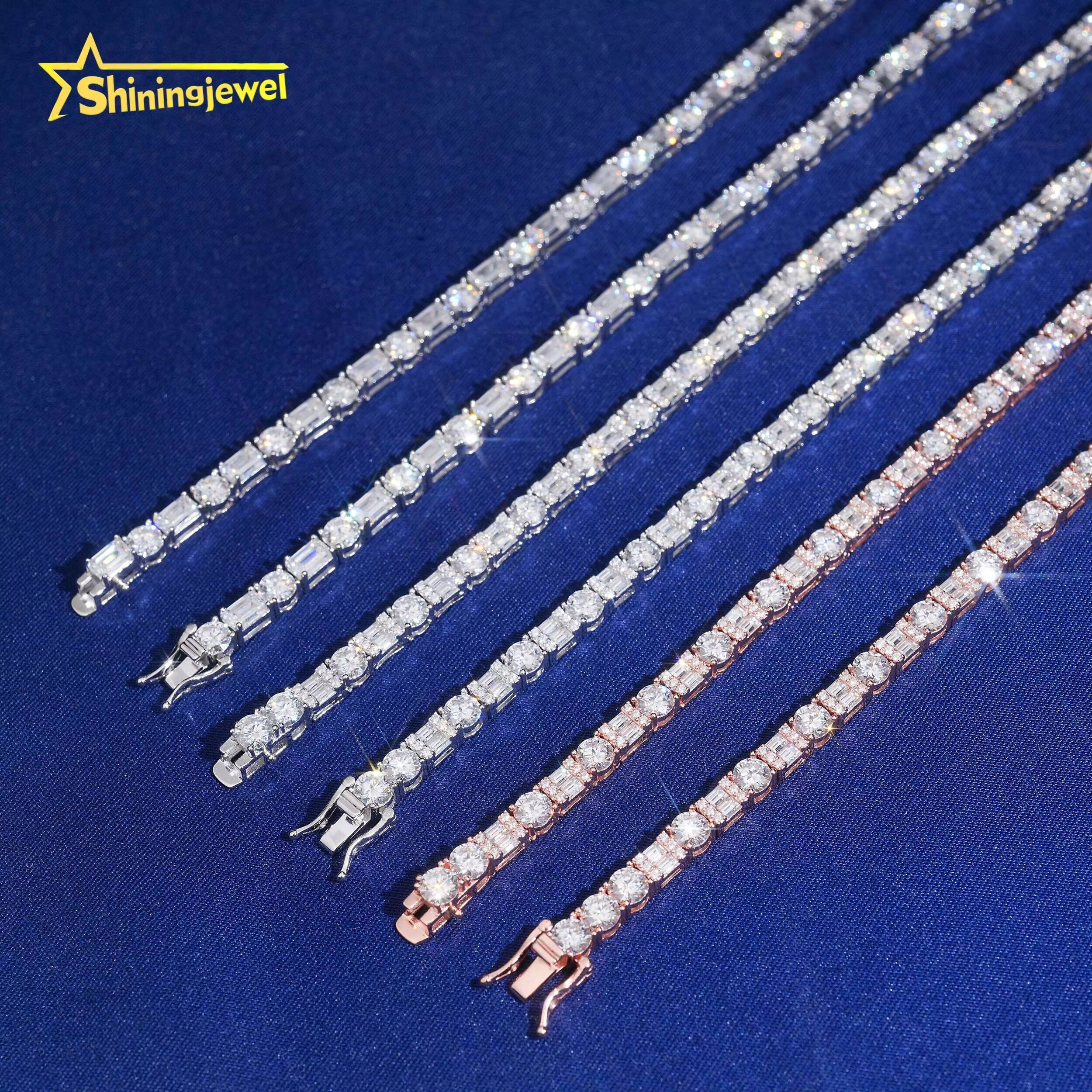 Hip Hop Jewelry Iced Out 5MM Tennis Chain 925 Silver Moissanite Tennis Necklace Pass Diamond Test Moissanite Necklace