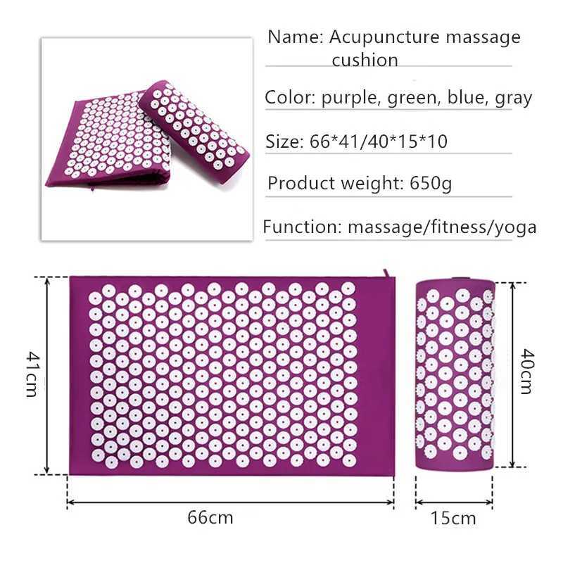 Massager Yoga Mat Cushion acuprESSure Massage Mat Sets Spike FitnESS yoga Pilates Relieve StrESS Pain Applicator kuznetsov M260312