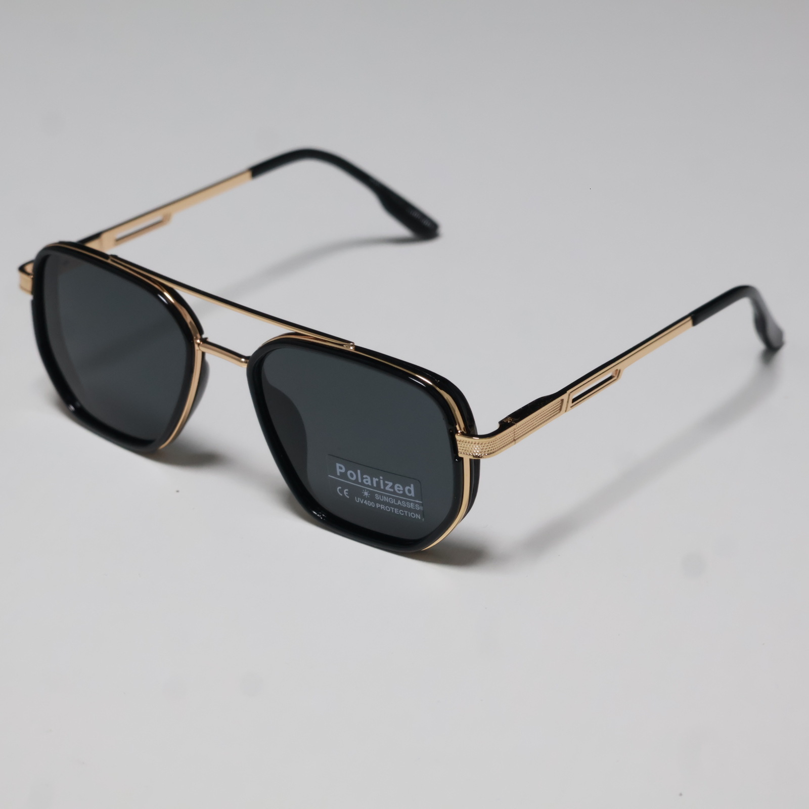 2026 New Fashion Square Frame Polarized Punk Style Retro Double-Beam Sun Protection Sunglasses for Men,