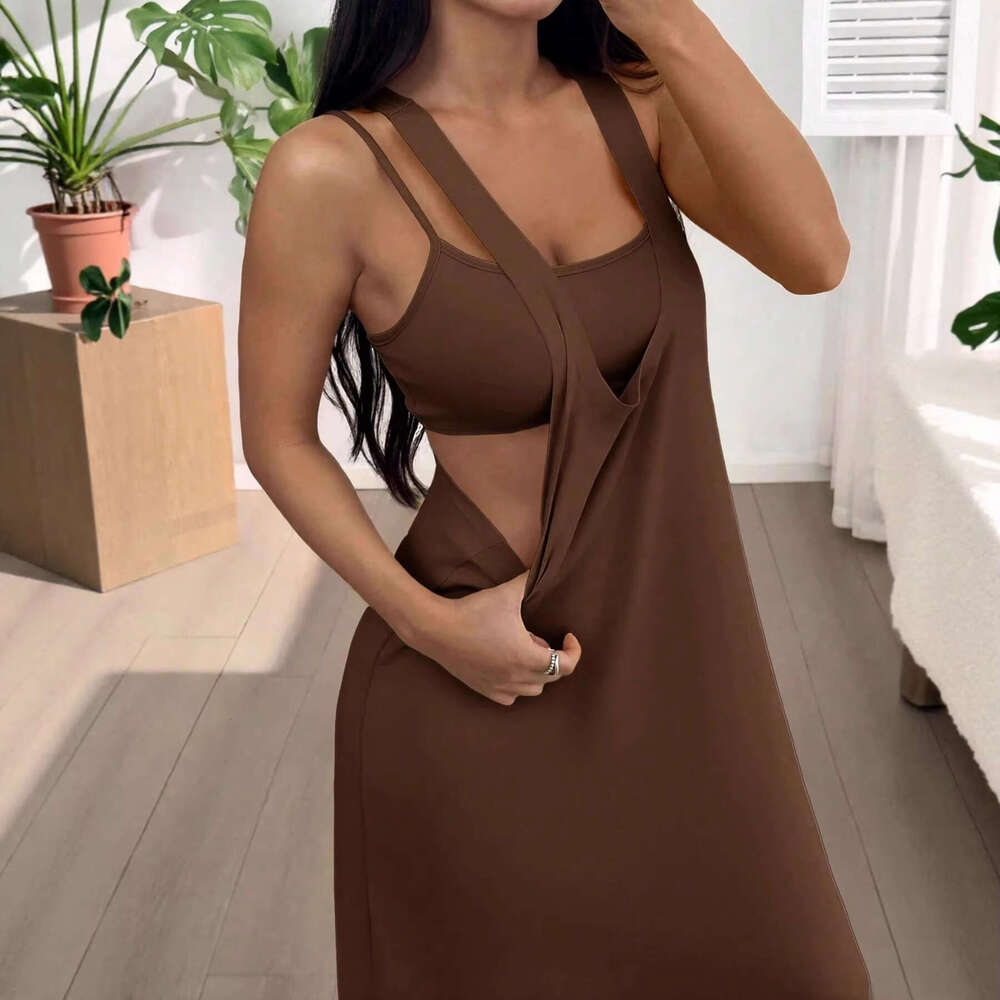 Women's Clothing 2026 New Cross-Border European and American Style Casual Sports Yoga Tank Dress Set Sexy