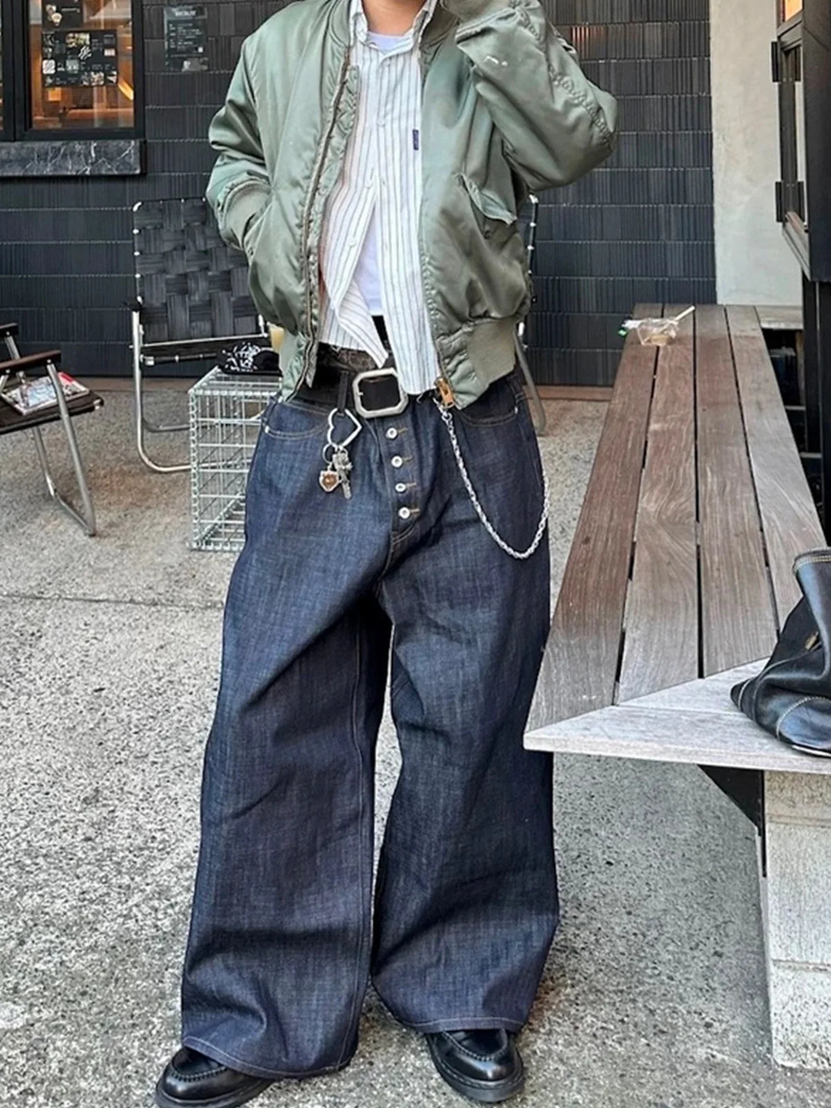 MIJKO High Street Cleanfit Drak Blue Jeans for Men and Women Straight Vintage Casual Denim Trousers ZJ089 260310