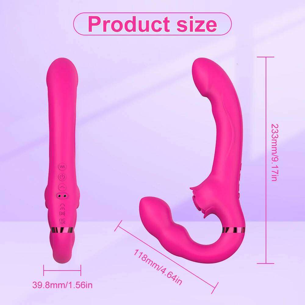 Remote Control Double Ended Dildo Vibrator 5 Flapping 10 Vibrating Vagina G Spot Stimulator Lesbian Sex Toys for Woman Couples Z260312
