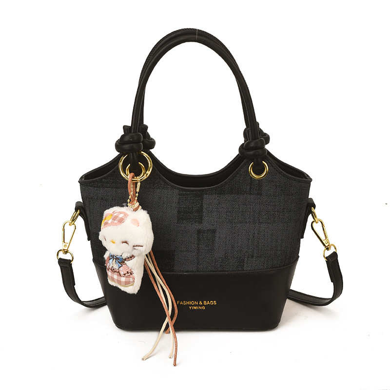 New multifunctional luxury handbag bucket bag retro fashion chic texture shoulder bag crossbody bag designer bag