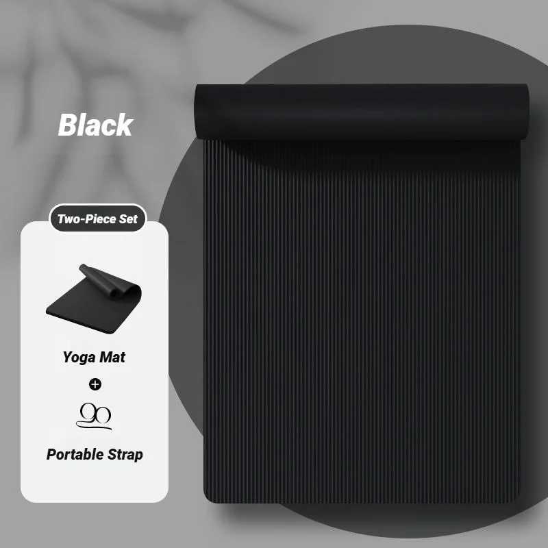 Two-Piece Set High Quality Extra Sport Thick Nbr Non-Slip Yoga Mats For Fitness Pilates Gym Home Tasteless Spor Universal Men M260312