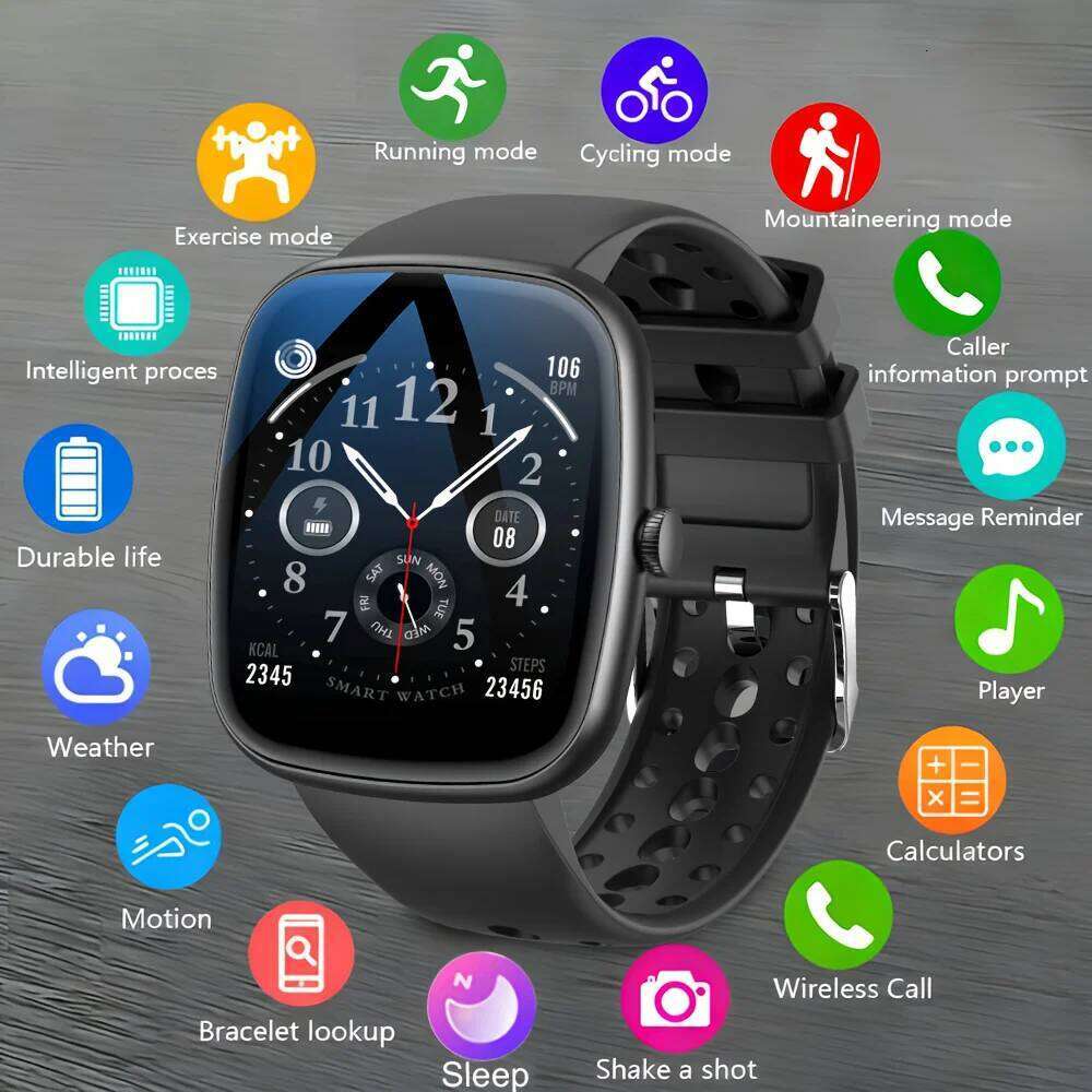 LAXASFIT 1.53" HD Screen Smartwatch Men Women Bluetooth Call Smartwatches Fitness Sport Heart Rate Music Playback Smart Watch