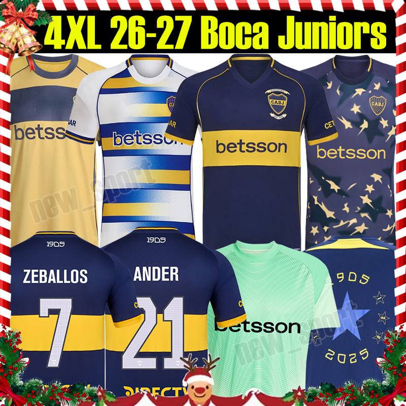 4XL 26/27 Boca Juniors soccer jerseys BRAIDA Cup CAVANI GIMENEZ Fans Player version ZEBALLOS CARLITOS MARADONA Men Kids kits socks uniforms football shirts