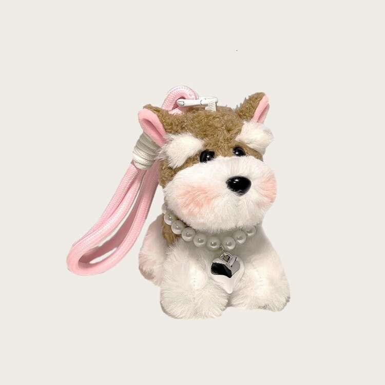 Original Cute Schnauzer Puppy Bag Girls Plush Doll Backpack Pendant Keychain Couple Gift