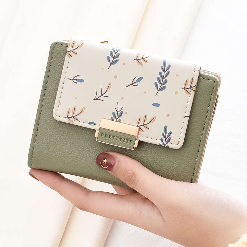 Luxury fashion wallet Short New Korean Version Cute Coin Purse Student Fresh Multi Functional Printed Small Wallet Women