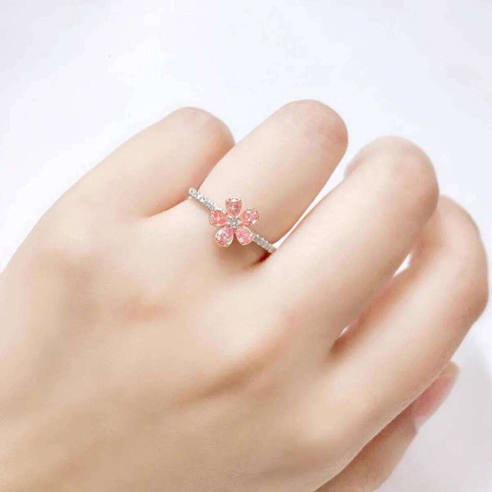 S925 Sterling Silver Gold-plated Flower Women Daily Stylishclassy Easiest For Match Ring Accessible fashion H260312
