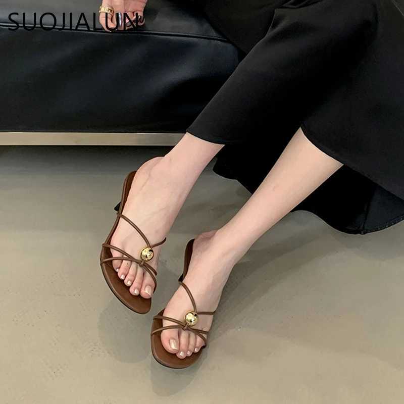 SUOJIAUN New Women Slipper Fashion Narrow Band Ladies Elegant Sandal Shoes Thin High Heel Outdoor Dress Slides Pumps Shoes K260312