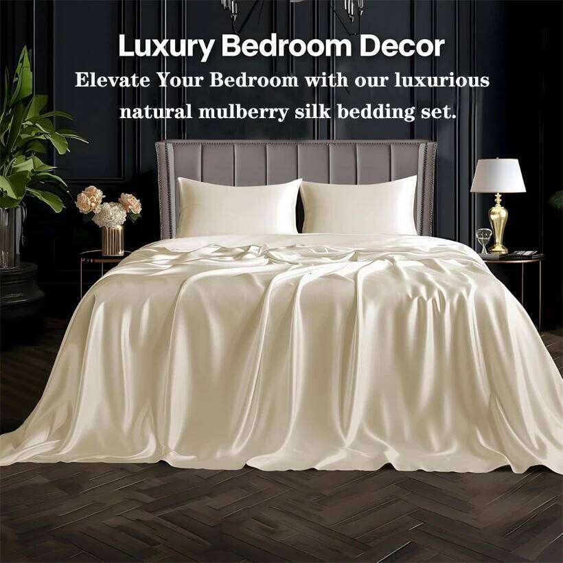 Mulberry Bedding Natural 100% Silk Duvet Cover Set Bed Sheet Pillowcase Single Double Bedsheet King Queen Size H260312