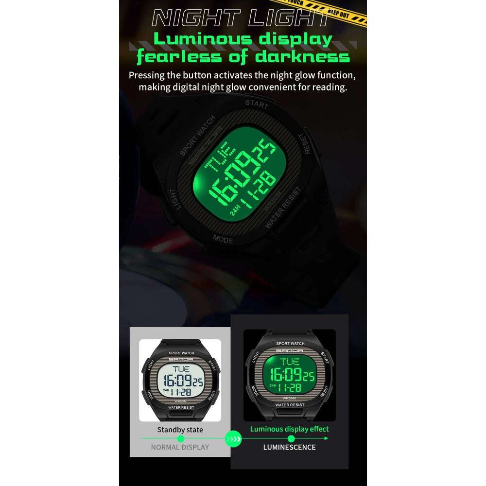 SANDA 2195 Timer Sports Multi functional Waterproof LED Student Electronic Digital Watch Alarm Clock