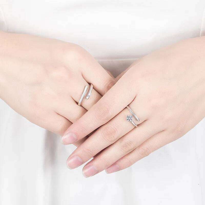 Real 925 Stelring Silver Women's New Jewelry Crystal Zircon Fashion Opening Couple Ring For Man XY0389 W260311