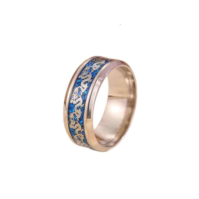 Stainless Steel silver Dragon Pattern Ring for Men, Vintage Chinese Style, High-End Feel, Simple and Versatile Jewelry