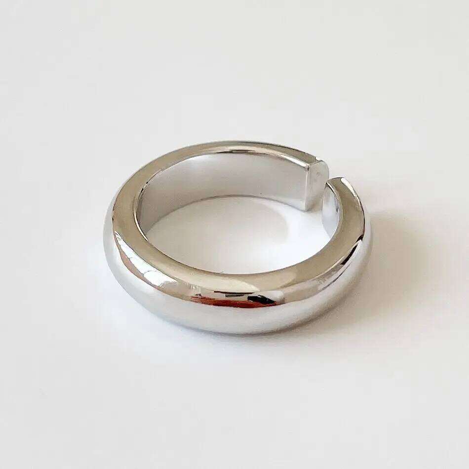 Original 925 Sterling Smooth Rings For Women Counple Wedding Engagement Silver Women's Vintage Ring Fine Jewelry H260312