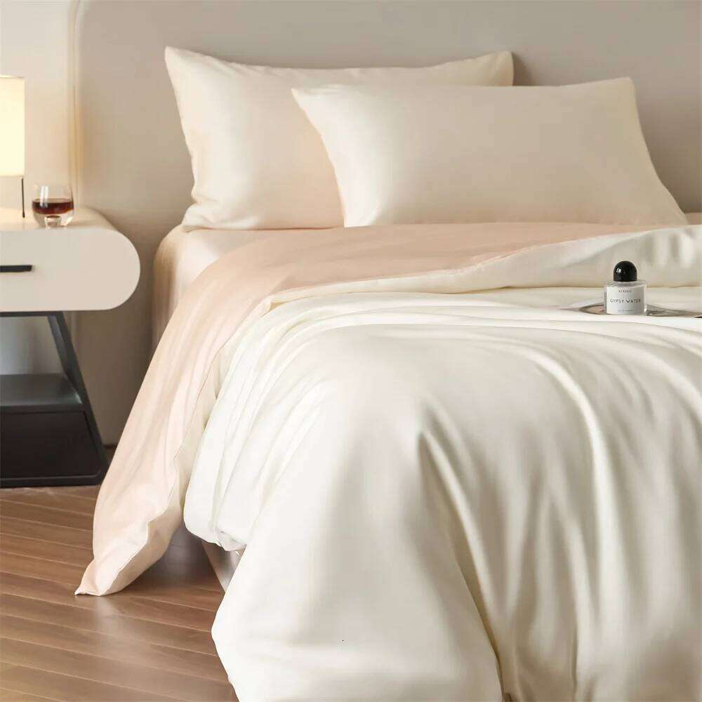 100% Bedding Luxurious High Quality Natural Silk Duvet Cover Pillowcase Single Doube Queen Size Bed Sheet Set H260312