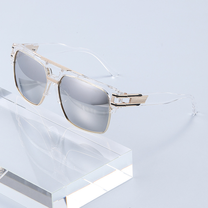 New square-frame blue polarized sunglasses, UV protection, outdoor sports, fashionable wear, sun protection eyewear