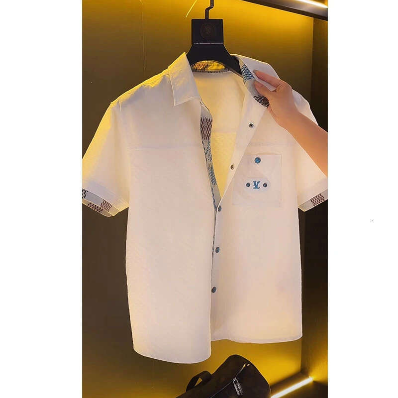 European High Luxury Brand Men's Top Summer New Design Textured Gentleman Casual Polo Shirt