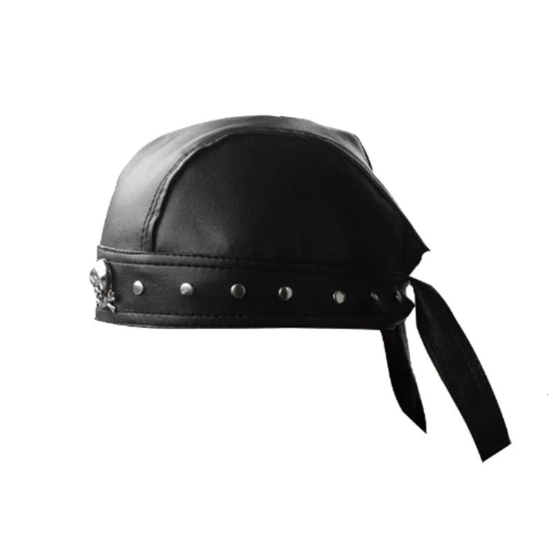 652F Hip Hop Grunge Po Props Skull Durag for Dating Pography Cabbie Headwear Rivet Studded Hat 260304