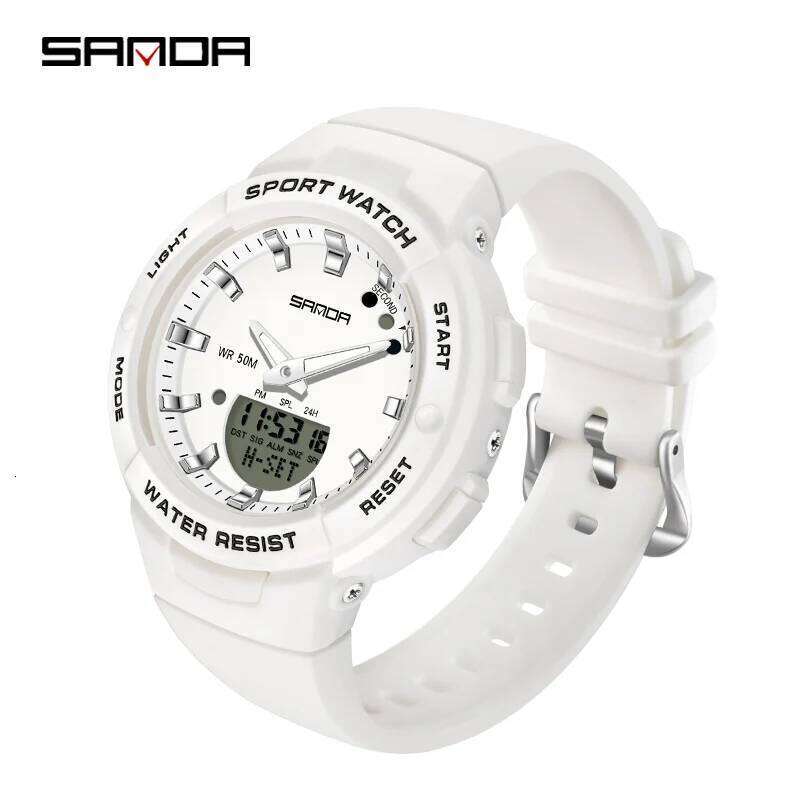 Sanda New Luxury Fashion Women Sport Watch Military Waterproof Multifunctional Led Digital Quartz Relogio Feminino 6005