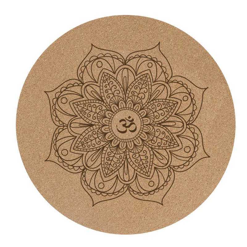 Yoga Mat Little Round Cork Rubber 60x60cmx3mm Non Slip Yoga Cushion Meditation Cushion Pad Pilates Pad for Home Outdoor YS-BUY M260312