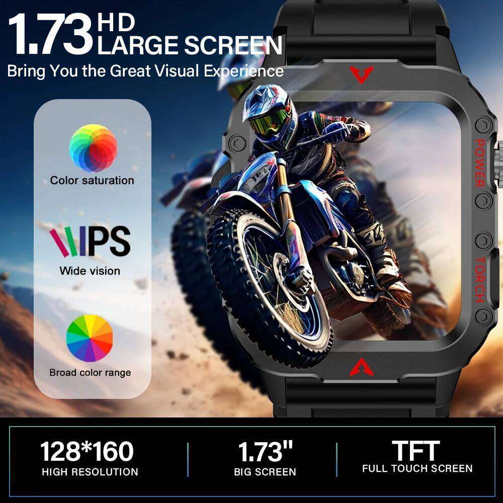 G.L Wear 2025 New Bluetooth Talk LED Flashlight Multi-function Outdoor Sports Smart Watch for Men Women