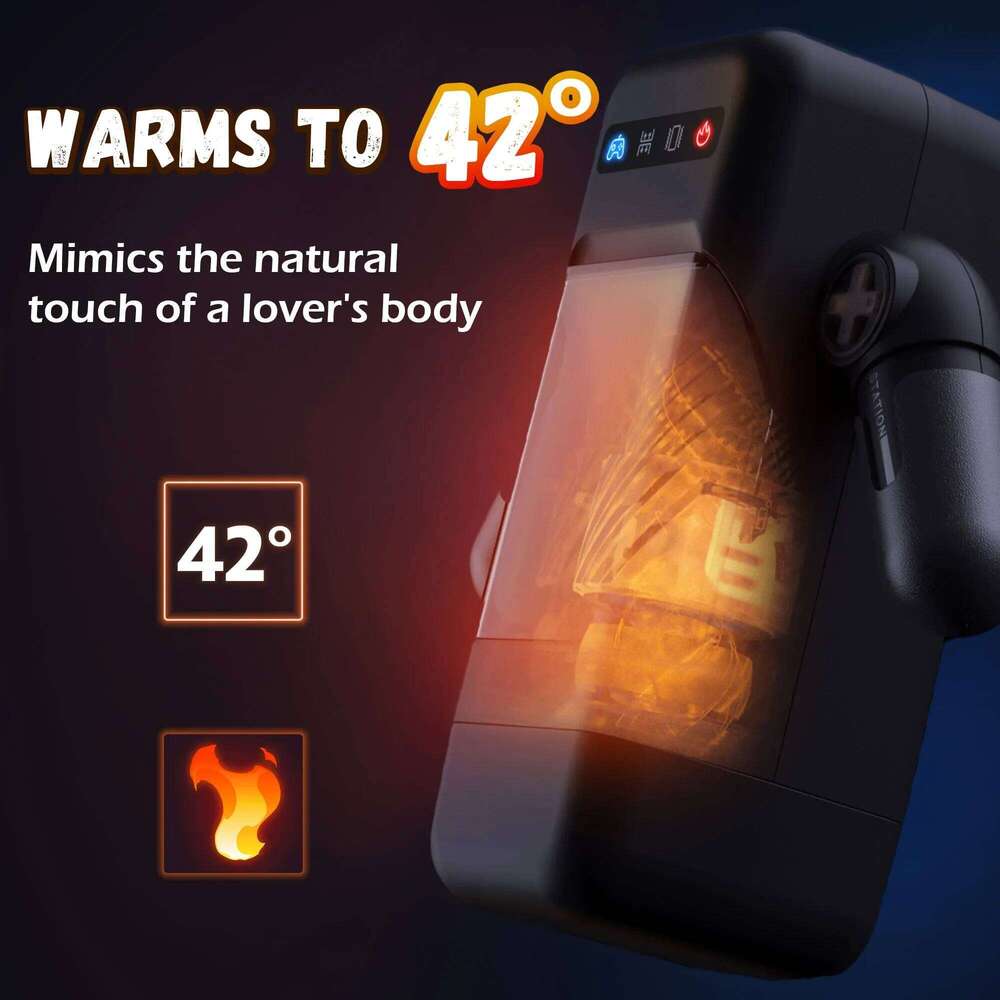Automatic Male Masturbator Blowjob Machine Man Sex Toy with 10 Thrusting Vibrating & Heating Modes Real Vagina Masturbation Cup Z260312