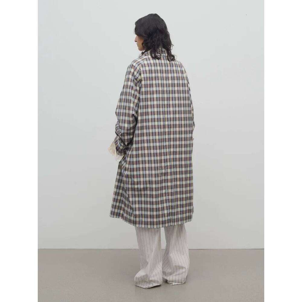 LUXURY Plaid Printed Trench Coat For Women With Vintage Style And Loose Collared Jacket, Autumn/Winter 2025 Asia Size