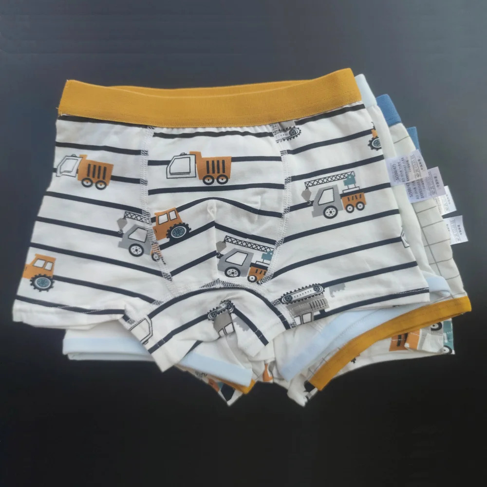 4pcs Childrens Underwear for Boys Cotton Cute Dinosaur Shorts Panties Fashion Teenage Breathable Soft Boxers Toddler Underpants 260311