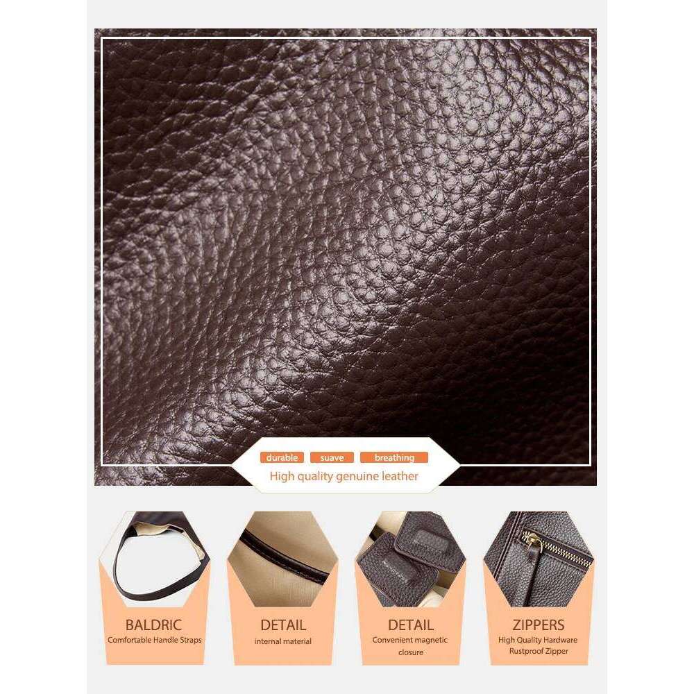 Zency Women's Genuine Leather Top Quality Large Hobo Shoulder Commuters Handbag Designer Bag Big Totes For Beach Travel