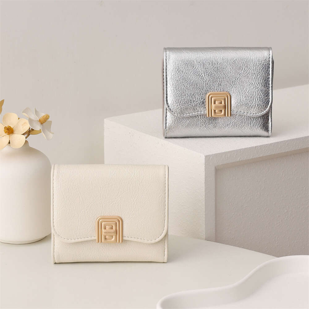 Luxury fashion wallet New High End Short For Women Off Fashionable Leather Wallet Storage Bag Card Holder Mini Student Coin Purse