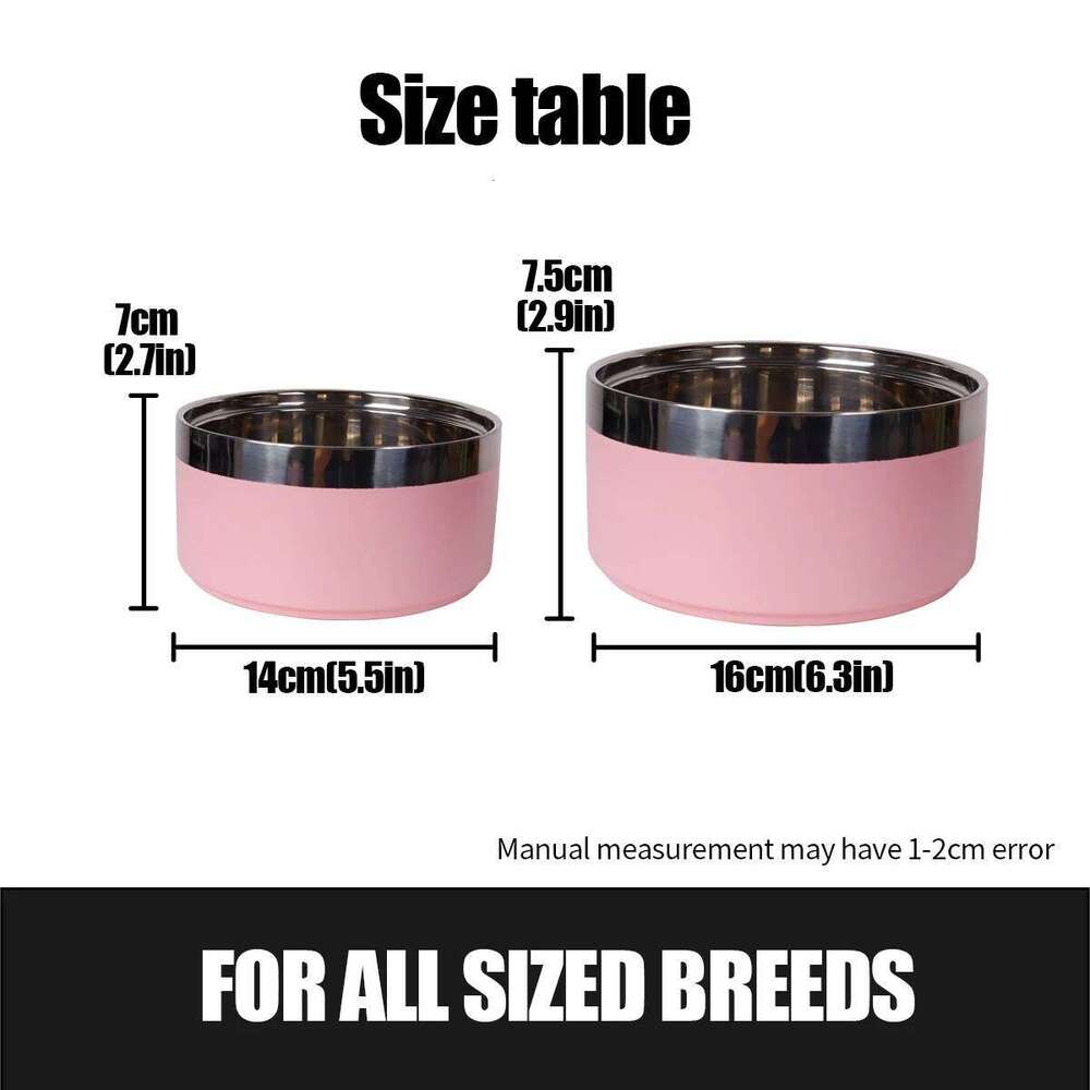 A circular stainless steel fashionable plain color anti slip pet cat dog bowl for indoor and outdoor use 26Y0312