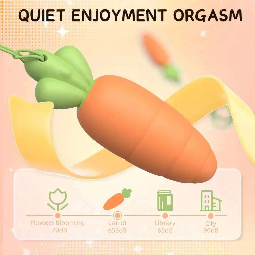 Cute Carrot Vibrating Powerful Mini Bullet 9 Modes for Women Clitoris Stimulator Dildo Adult Sex Toy Anal Massage Vibrator Z260312