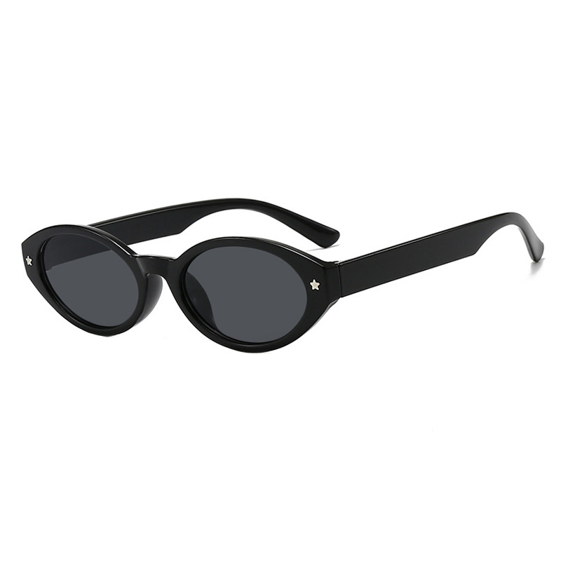 Star Simple Elliptical Sunglasses 2026 New Fashion Sunglasses Anti UV Sunscreen Sunshade Sunglasses for Women