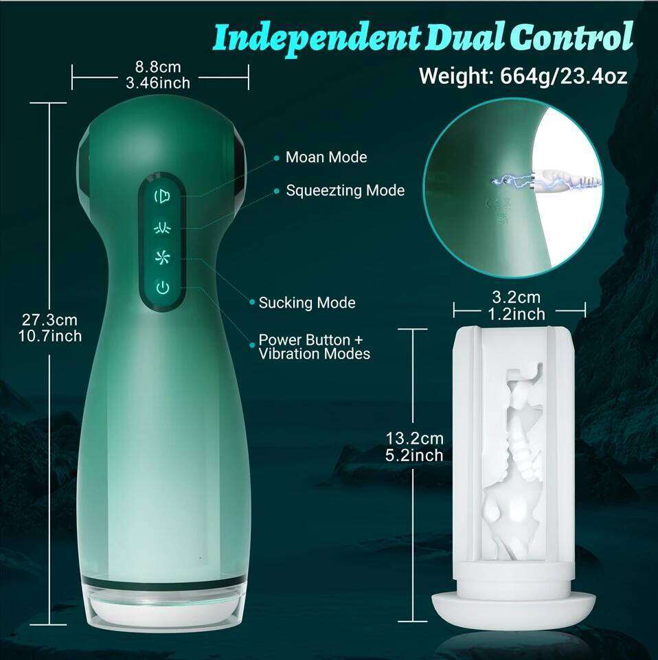 Smart APP Control Pleasure Cup for Men 6 Suction Clamp Vibration Modes Voice Interaction 9 Patterns Magnetic Charging Tech Toy Z260312