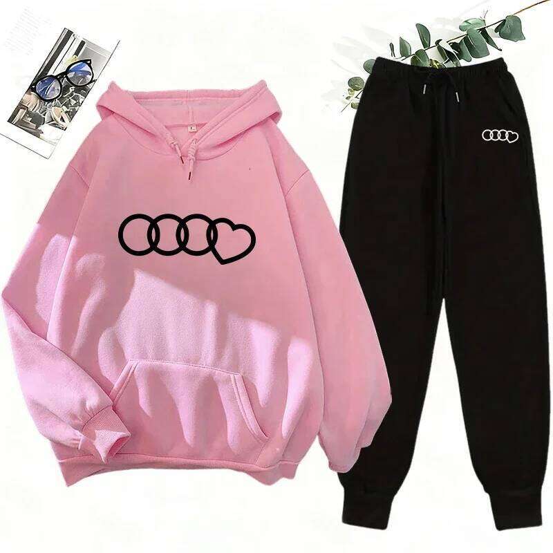 2025 New Arrival Women's Sweatshirt Jogger Pants Urban Fashion Casual Tracksuit Autumn Winter Home Outdoor Comfort Warm Outfits C260312