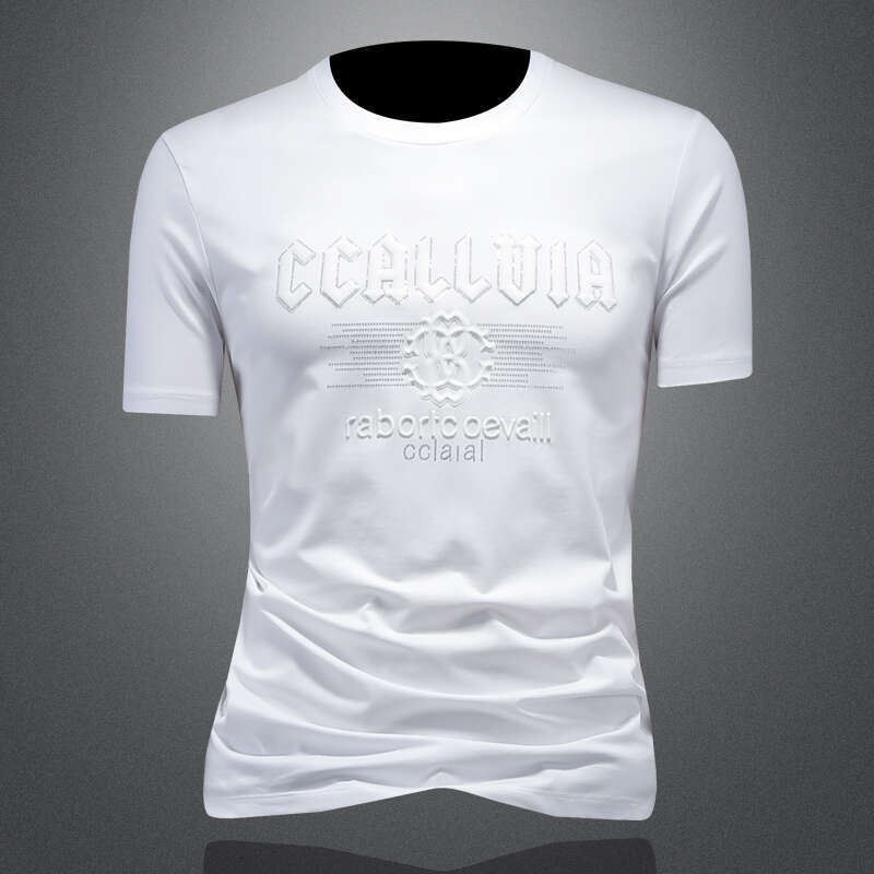 Factory Direct Sale Station Summer New Men's Short T-Shirt Mercerized Cotton Round Neck Half Sleeve Tee European Goods T Luanyun