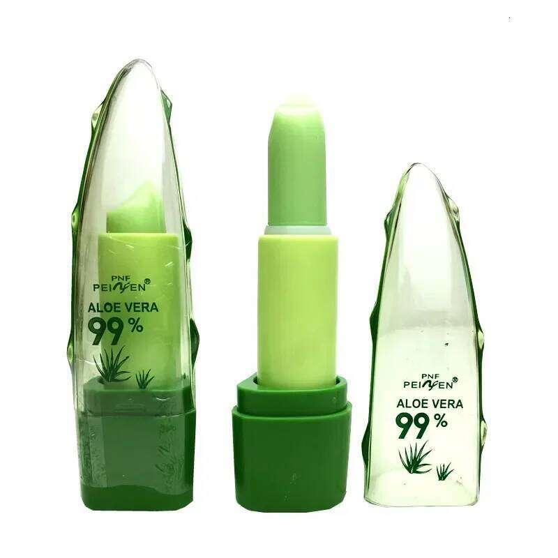 99% ALOE VERA Moistourizing Lips Batom Jelly Long Lasting Temperature Change Color Lipstick Makeup W260311
